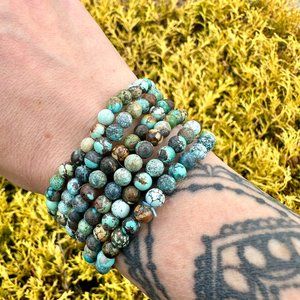 6mm Turquoise Beaded Bracelet